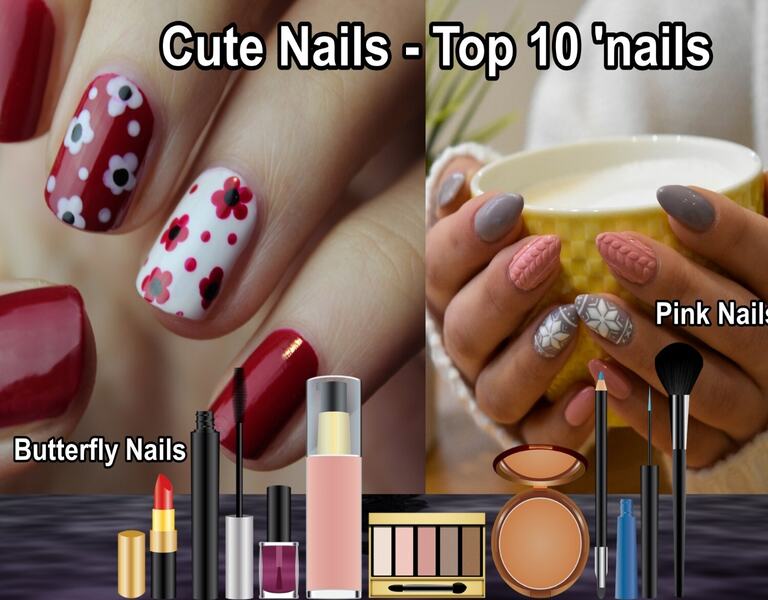 Cute Nails - Top 10 'nails - Butterfly Nails - Pink Nails